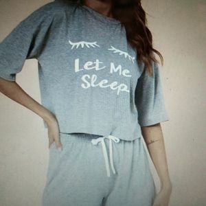 NWT Grey crop pj set